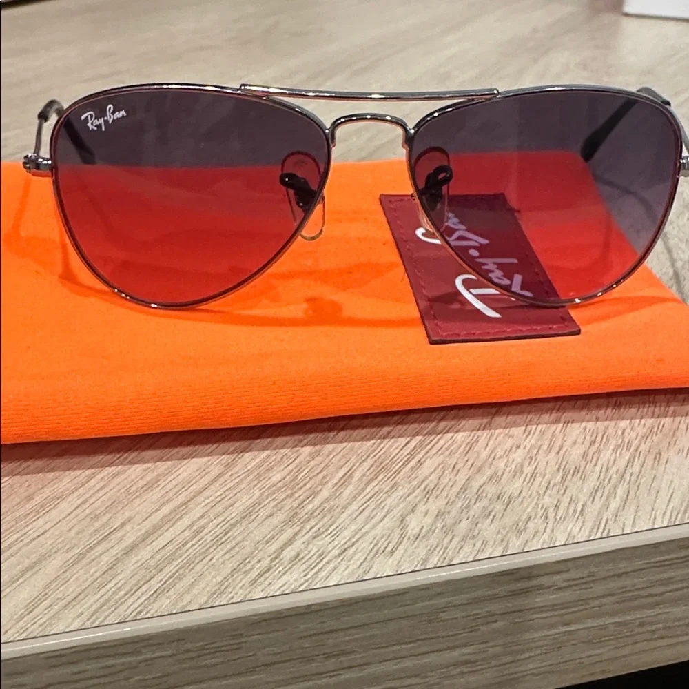 KIDS Ray-Ban Silver Frame Grey Lens Sunglasses
